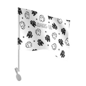 Флаг для автомобиля с принтом AMONG US в Ухте, 100% полиэстер | Размер: 30*21 см | among us | impostor | амонг ас | игра | космический | космический корабль | космонавт | космос | мем | предатель | среди нас | экшен