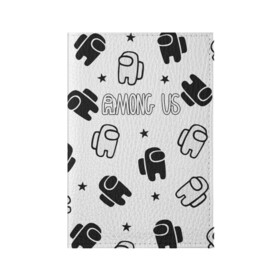Обложка для паспорта матовая кожа с принтом AMONG US в Ухте, натуральная матовая кожа | размер 19,3 х 13,7 см; прозрачные пластиковые крепления | among us | impostor | амонг ас | игра | космический | космический корабль | космонавт | космос | мем | предатель | среди нас | экшен