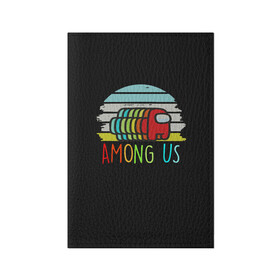 Обложка для паспорта матовая кожа с принтом AMONG US в Ухте, натуральная матовая кожа | размер 19,3 х 13,7 см; прозрачные пластиковые крепления | among us | impostor | амонг ас | игра | космический | космический корабль | космонавт | космос | мем | предатель | среди нас | экшен
