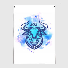 Постер Год быка: в Ухте, 100% бумага
 | бумага, плотность 150 мг. Матовая, но за счет высокого коэффициента гладкости имеет небольшой блеск и дает на свету блики, но в отличии от глянцевой бумаги не покрыта лаком | 2021 | год быка | новый год | с новым годом