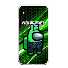 Чехол для iPhone XS Max матовый с принтом Among Us х Minecraft (Z) в Ухте, Силикон | Область печати: задняя сторона чехла, без боковых панелей | among us | among us 2 | amongus | impostor | innersloth | medbay | minecraft | sus | аманг ас | амонгас | амонгус | импостор | майкрафт | минекрафт | предатель | самозванец | среди нас