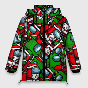 Женская зимняя куртка 3D с принтом НОВОГОДНИЙ AMONG US в Ухте, верх — 100% полиэстер; подкладка — 100% полиэстер; утеплитель — 100% полиэстер | длина ниже бедра, силуэт Оверсайз. Есть воротник-стойка, отстегивающийся капюшон и ветрозащитная планка. 

Боковые карманы с листочкой на кнопках и внутренний карман на молнии | among us игра | among us на пк | there is 1 impostor | there is impostor among us | предатель среди нас | разноцветные космонавты.