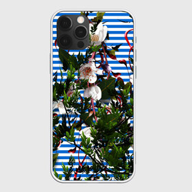 Чехол для iPhone 12 Pro Max с принтом цветы в Ухте, Силикон |  | Тематика изображения на принте: девушкам | листочки | полоса | природа | цветы