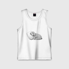 Детская майка хлопок с принтом Monday Mood в Ухте,  |  | dream | monday | mood | rabbit | sleep | заяц | кролик | понедельник | работа | сон | спать