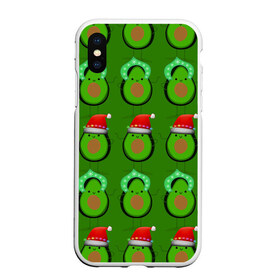Чехол для iPhone XS Max матовый с принтом Авокадо отмечают Новый год! в Ухте, Силикон | Область печати: задняя сторона чехла, без боковых панелей | Тематика изображения на принте: 2021 | авокадо | авокадо дед мороз | авокадо дед мороз и снегурочка | авокадо новый год | авокадо паттерн | авокадо снегурочка | авокадо тусовка | дед мороз и снегурочка авокадо