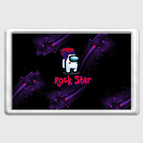 Магнит 45*70 с принтом Among Us Rock Star в Ухте, Пластик | Размер: 78*52 мм; Размер печати: 70*45 | 2021 | among us | impostor | space mafia | sus.puffballs united | амонг ас | амонг единорог | в космосе | гринч | импостор | инопланетяне | инопланетянин | новогодний амонг ас | ракета | с новым годом | самозванец | среди нас