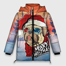 Женская зимняя куртка 3D с принтом Пришел 2021 в Ухте, верх — 100% полиэстер; подкладка — 100% полиэстер; утеплитель — 100% полиэстер | длина ниже бедра, силуэт Оверсайз. Есть воротник-стойка, отстегивающийся капюшон и ветрозащитная планка. 

Боковые карманы с листочкой на кнопках и внутренний карман на молнии | new year | арт | графика | дед мороз | зима | мопс | новый год | рождество | санта | собаки