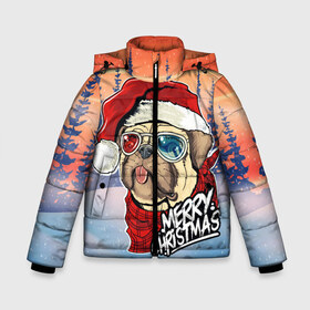 Зимняя куртка для мальчиков 3D с принтом Пришел 2021 в Ухте, ткань верха — 100% полиэстер; подклад — 100% полиэстер, утеплитель — 100% полиэстер | длина ниже бедра, удлиненная спинка, воротник стойка и отстегивающийся капюшон. Есть боковые карманы с листочкой на кнопках, утяжки по низу изделия и внутренний карман на молнии. 

Предусмотрены светоотражающий принт на спинке, радужный светоотражающий элемент на пуллере молнии и на резинке для утяжки | new year | арт | графика | дед мороз | зима | мопс | новый год | рождество | санта | собаки