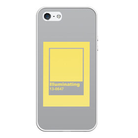 Чехол для iPhone 5/5S матовый с принтом Illuminating 13-0647 в Ухте, Силикон | Область печати: задняя сторона чехла, без боковых панелей | illuminating | illuminating color | pantone color | pantone color 2021 | pantone color of the year | pantone illuminating | ultimate gray | ultimate grey color | дизайнеру | модный цвет | подарок дизайнеру | цвет года | цвет года 2021 | цвет