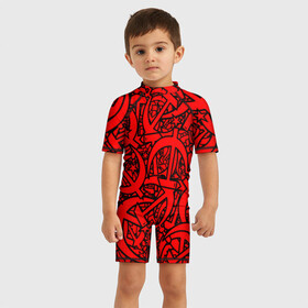 Детский купальный костюм 3D СССР: в Ухте, Полиэстер 85%, Спандекс 15% | застежка на молнии на спине | герб | коммунизм | красная машина | молот | россия | серп | серп и молот | советский союз | ссср