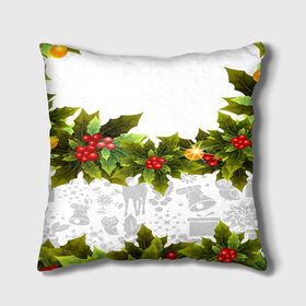 Подушка 3D с принтом Рождество в Ухте, наволочка – 100% полиэстер, наполнитель – холлофайбер (легкий наполнитель, не вызывает аллергию). | состоит из подушки и наволочки. Наволочка на молнии, легко снимается для стирки | 
