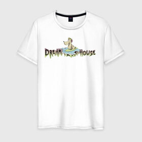 Мужская футболка хлопок с принтом Мария Горячева DREAMTEAM HOUSE в Ухте, 100% хлопок | прямой крой, круглый вырез горловины, длина до линии бедер, слегка спущенное плечо. | dreamteam | dreamteamhouse | tiktok | блогер | дримтим | мария горячева | тикток