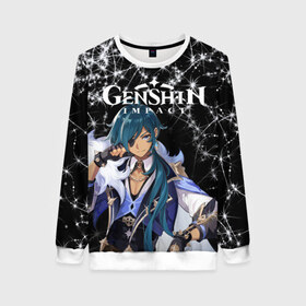Женский свитшот 3D с принтом enshin Impact в Ухте, 100% полиэстер с мягким внутренним слоем | круглый вырез горловины, мягкая резинка на манжетах и поясе, свободная посадка по фигуре | action | game | genshin | genshin impact | impact | mihoyo limited | rpg | игра