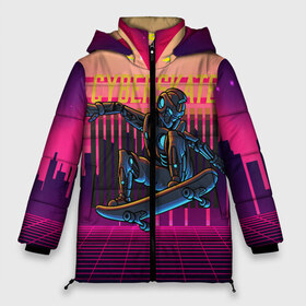 Женская зимняя куртка 3D Кибер закат: в Ухте, верх — 100% полиэстер; подкладка — 100% полиэстер; утеплитель — 100% полиэстер | длина ниже бедра, силуэт Оверсайз. Есть воротник-стойка, отстегивающийся капюшон и ветрозащитная планка. 
Боковые карманы с листочкой на кнопках и внутренний карман на молнии | cyberpunk 2077 | арт | графика | киберпанк
