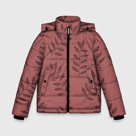 Зимняя куртка для мальчиков 3D с принтом Листики на коричневом фоне в Ухте, ткань верха — 100% полиэстер; подклад — 100% полиэстер, утеплитель — 100% полиэстер | длина ниже бедра, удлиненная спинка, воротник стойка и отстегивающийся капюшон. Есть боковые карманы с листочкой на кнопках, утяжки по низу изделия и внутренний карман на молнии. 

Предусмотрены светоотражающий принт на спинке, радужный светоотражающий элемент на пуллере молнии и на резинке для утяжки | весна | веточки | коричневый | лето | листики | паттерн | праздник | природа | растения | романтика | черный