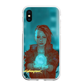 Чехол для iPhone XS Max матовый с принтом Cyberpunk 2077 V в Ухте, Силикон | Область печати: задняя сторона чехла, без боковых панелей | ceberpunk | v | андроид | герой | главный | земля | киберпанк | киборг | персонаж | планета