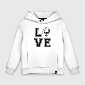 Детское худи Oversize хлопок с принтом Лабрадор в Ухте, френч-терри — 70% хлопок, 30% полиэстер. Мягкий теплый начес внутри —100% хлопок | боковые карманы, эластичные манжеты и нижняя кромка, капюшон на магнитной кнопке | dog | labrador | retriver | домашний питомец | дрессировщик | друг человека | кинолог | лабрадор | любитель собак | люблю | любовь | питомник | радость | ретривер | слюни | собака | собаковод | собачка