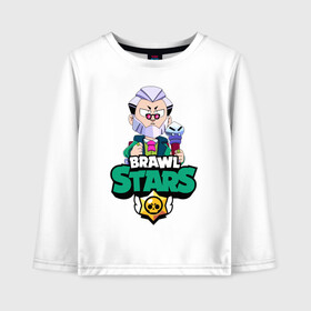 Детский лонгслив хлопок с принтом Brawl Stars Byron в Ухте, 100% хлопок | круглый вырез горловины, полуприлегающий силуэт, длина до линии бедер | 2020 | 2021 | brawl | byron | edgar | leon | new | snow | stars | winter | year | байрон | бравл | браво | год | зима | леон | лион | новые | новый | персонаж | персонажи | снег | страс | эдгар
