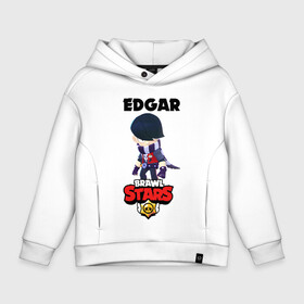 Детское худи Oversize хлопок с принтом BRAWL STARS EDGAR. в Ухте, френч-терри — 70% хлопок, 30% полиэстер. Мягкий теплый начес внутри —100% хлопок | боковые карманы, эластичные манжеты и нижняя кромка, капюшон на магнитной кнопке | 8 bit | brawl stars | byron | colette | crow | edgar | gale | leon | max | mr.p | sally leon | shark | virus 8 bit | werewolf leon | акула | байрон | берли | бравл старс | ворон | коллет | макс | оборотень | эдгар