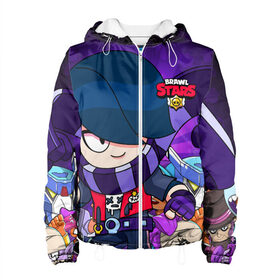 Женская куртка 3D с принтом BRAWL STARS EDGAR в Ухте, ткань верха — 100% полиэстер, подклад — флис | прямой крой, подол и капюшон оформлены резинкой с фиксаторами, два кармана без застежек по бокам, один большой потайной карман на груди. Карман на груди застегивается на липучку | brawl stars | brawl stars edgar | brawler | edgar | бравл старз | бравлер | эдгар