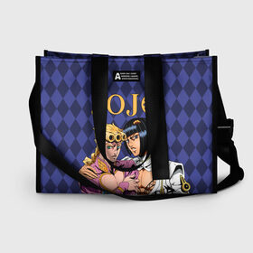 Сумка-шоппер 3D с принтом JOJO в Ухте, 100% полиэстер | застегивается на металлическую кнопку; внутренний карман застегивается на молнию. Стенки укреплены специальным мягким материалом, чтобы защитить содержимое от несильных ударов
 | jojo log | jojo no kimyou na bouken | jojos bizarre adventure | невероятное приключение джоджо