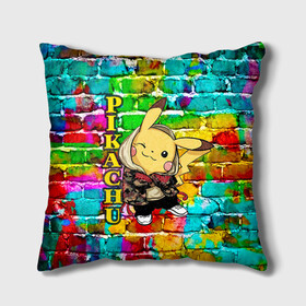 Подушка 3D с принтом Pikachu в Ухте, наволочка – 100% полиэстер, наполнитель – холлофайбер (легкий наполнитель, не вызывает аллергию). | состоит из подушки и наволочки. Наволочка на молнии, легко снимается для стирки | 2021 | pika | pika pika | pokemon go | аниме | граффити | детектив пикачу | детская | дочка | игра | игры | из игры | модный пикачу | неон | пикачу | покемон | покемоны | с новым годом | с пикачу | с покемоном | сын