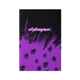 Обложка для паспорта матовая кожа с принтом Cyberpunk neon. в Ухте, натуральная матовая кожа | размер 19,3 х 13,7 см; прозрачные пластиковые крепления | Тематика изображения на принте: cd project red | cyberpunk 2077 | keanu reeves | samurai | киану ривз | киберпанк 2077 | самураи