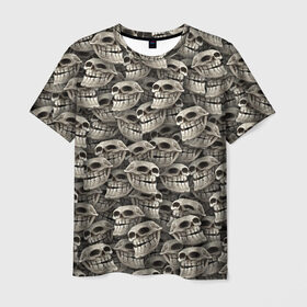 Мужская футболка 3D с принтом Черепа троллей в Ухте, 100% полиэфир | прямой крой, круглый вырез горловины, длина до линии бедер | problem | trollface | мем | паттерн | скелет | тролль | хэллоуин | череп