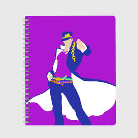 Тетрадь с принтом JoJo в Ухте, 100% бумага | 48 листов, плотность листов — 60 г/м2, плотность картонной обложки — 250 г/м2. Листы скреплены сбоку удобной пружинной спиралью. Уголки страниц и обложки скругленные. Цвет линий — светло-серый
 | jojo log | jojo no kimyou na bouken | jojos bizarre adventure | невероятное приключение джоджо