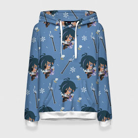 Женская толстовка 3D с принтом Genshin Impact в Ухте, 100% полиэстер  | двухслойный капюшон со шнурком для регулировки, мягкие манжеты на рукавах и по низу толстовки, спереди карман-кенгуру с мягким внутренним слоем. | anime | game | games | genshin impact | mmo | rpg | анимэ | анме | геншин импакт | игра | игры | ммо | рпг