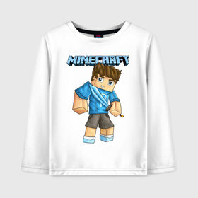 Детский лонгслив хлопок с принтом Minecraft в Ухте, 100% хлопок | круглый вырез горловины, полуприлегающий силуэт, длина до линии бедер | 