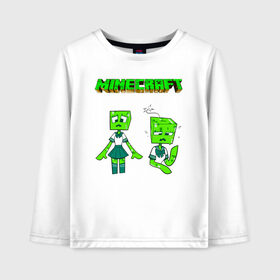 Детский лонгслив хлопок с принтом Minecraft в Ухте, 100% хлопок | круглый вырез горловины, полуприлегающий силуэт, длина до линии бедер | 