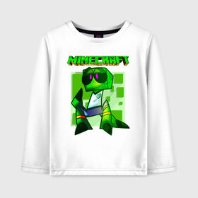 Детский лонгслив хлопок с принтом Minecraft в Ухте, 100% хлопок | круглый вырез горловины, полуприлегающий силуэт, длина до линии бедер | 