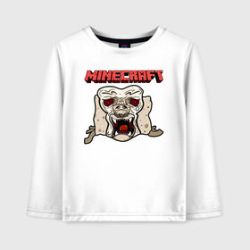 Детский лонгслив хлопок с принтом Minecraft в Ухте, 100% хлопок | круглый вырез горловины, полуприлегающий силуэт, длина до линии бедер | 