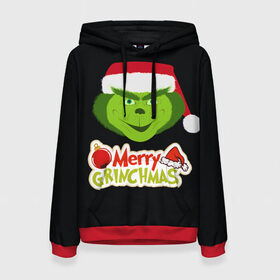 Женская толстовка 3D с принтом Merry Grinchmas в Ухте, 100% полиэстер  | двухслойный капюшон со шнурком для регулировки, мягкие манжеты на рукавах и по низу толстовки, спереди карман-кенгуру с мягким внутренним слоем. | 2020 | 2021 | grinch | белая | год | гринч | елка | женская | зеленый | красная | мужская | мультфильм | надпись | нг | новый | подарок | полосы | праздник | рождества | свитер | сердце | смайл | фильм | шапка