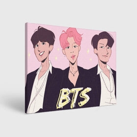 Холст прямоугольный с принтом BTS в Ухте, 100% ПВХ |  | bangtan | boy | bts | j hope | jimin | jin | jungkook | korea | luv | rm | suga | v | with | бтс | кей | поп