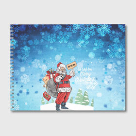 Альбом для рисования с принтом Зимушка в Ухте, 100% бумага
 | матовая бумага, плотность 200 мг. | new year | арт | графика | дед мороз | зима | новый год | рождество | санта