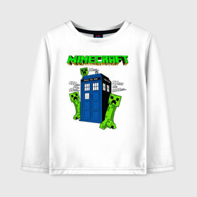 Детский лонгслив хлопок с принтом Minecraft в Ухте, 100% хлопок | круглый вырез горловины, полуприлегающий силуэт, длина до линии бедер | 
