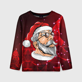 Детский лонгслив 3D Кульный дед: в Ухте, 100% полиэстер | длинные рукава, круглый вырез горловины, полуприлегающий силуэт
 | new year | арт | графика | дед мороз | зима | новый год | рождество | санта