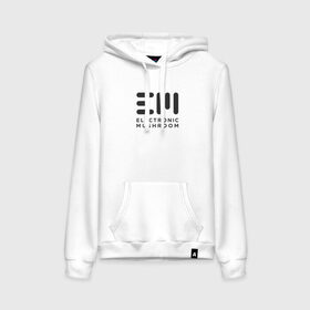 Женская толстовка с принтом Электронный Гриб Черный в Ухте, френч-терри, мягкий теплый начес внутри (100% хлопок) | карман-кенгуру, эластичные манжеты и нижняя кромка, капюшон с подкладом и шнурком | 