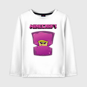 Детский лонгслив хлопок с принтом Minecraft в Ухте, 100% хлопок | круглый вырез горловины, полуприлегающий силуэт, длина до линии бедер | 