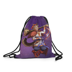 Рюкзак-мешок 3D с принтом Кот-бард в Ухте, 100% полиэстер | плотность ткани — 200 г/м2, размер — 35 х 45 см; лямки — толстые шнурки, застежка на шнуровке, без карманов и подкладки | 