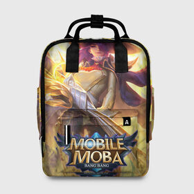 Женский рюкзак 3D с принтом Mobile legends в Ухте, 100% полиэстер | лямки с регулируемой длиной, сверху ручки, чтобы рюкзак нести как сумку. Основное отделение закрывается на молнию, как и внешний карман. Внутри два дополнительных кармана, один из которых закрывается на молнию. По бокам два дополнительных кармашка, куда поместится маленькая бутылочка
 | 5v5 | bang bang | dota | game | heroes | kill | legends | moba | mobile | mobile legends | mobile moba | pvp | герои | дота | игра | легенда | моба | мобла