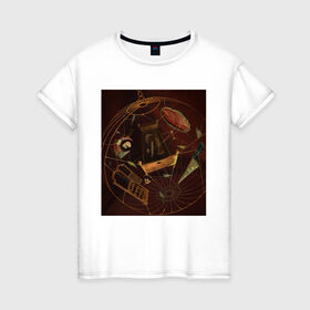 Женская футболка хлопок с принтом Цирковая клетка в Ухте, 100% хлопок | прямой крой, круглый вырез горловины, длина до линии бедер, слегка спущенное плечо | волшебство | клетка | магия | мистика | театр | цирк