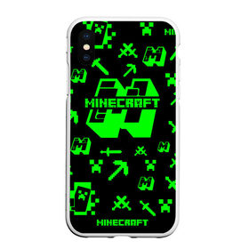 Чехол для iPhone XS Max матовый с принтом Minecraft в Ухте, Силикон | Область печати: задняя сторона чехла, без боковых панелей | minecraft | алекс | белый | блоки | ведьма | взрывчатка | визера | волк | гаст | добывать | дракон | зеленый куб | зомби | игра | крафт | крипер | кубики | лошадка | майн | майнкрафт | манкрафт | овечка | оцелот