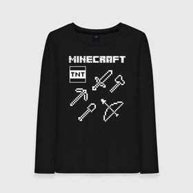 Женский лонгслив хлопок с принтом Minecraft в Ухте, 100% хлопок |  | minecraft | алекс | белый | блоки | ведьма | взрывчатка | визера | волк | гаст | добывать | дракон | зеленый куб | зомби | игра | крафт | крипер | кубики | лошадка | майн | майнкрафт | манкрафт | овечка | оцелот