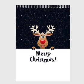 Скетчбук с принтом Merry Christmas в Ухте, 100% бумага
 | 48 листов, плотность листов — 100 г/м2, плотность картонной обложки — 250 г/м2. Листы скреплены сверху удобной пружинной спиралью | Тематика изображения на принте: christmas | merry christmas | santa claus | дед мороз | ёлка | новогодние олени | новый год | оленёнок бэмби | оленёнок рудольф | орнамент | с новым годом | санта клаус | свитер с оленями | снегурочка | снежинки | узоры