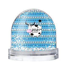 Снежный шар с принтом Корова 2021 в Ухте, Пластик | Изображение внутри шара печатается на глянцевой фотобумаге с двух сторон | 2021 | 7 января | bull | newyear | santa | бык | быки | бычок | год быка | дед мороз | корова | новогодние каникулы | новогодние праздники | новый 2021 | новый год | новый год 2021 | рождество | сани | санта | санта клаус