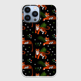 Чехол для iPhone 13 Pro Max с принтом Tigers | Тигровый Паттерн в Ухте,  |  | Тематика изображения на принте: black | cat | chill | relax | tiger | белый | животные | кот | кошки | лев | леопарды | отдых | полосы | тигры | узор