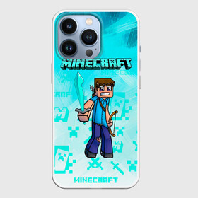 Чехол для iPhone 13 Pro с принтом Minecraft в Ухте,  |  | minecraft | алекс | белый | блоки | ведьма | взрывчатка | визера | волк | гаст | добывать | дракон | зеленый куб | зомби | игра | крафт | крипер | кубики | лошадка | майн | майнкрафт | манкрафт | овечка | оцелот